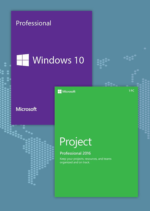 Win10 PRO OEM + Project Professional 2016 Keys Pack