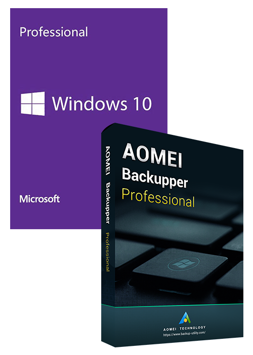 Windows10 PRO OEM+AOMEI Backupper Professional 365 Days 5.7 Edition Key Global