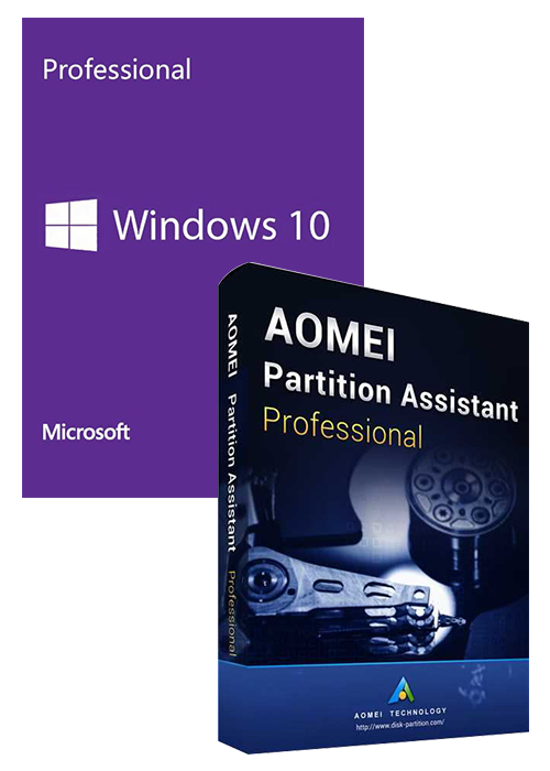 Windows10 PRO OEM+AOMEI Partition Assistant Professional + Free Lifetime Upgrades Key Global